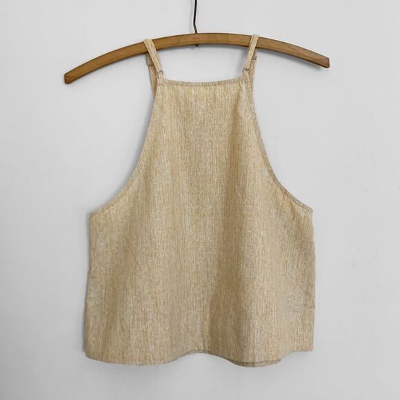 High Square Neck Sleeveless Cropped Tank - Picture 2 of 6